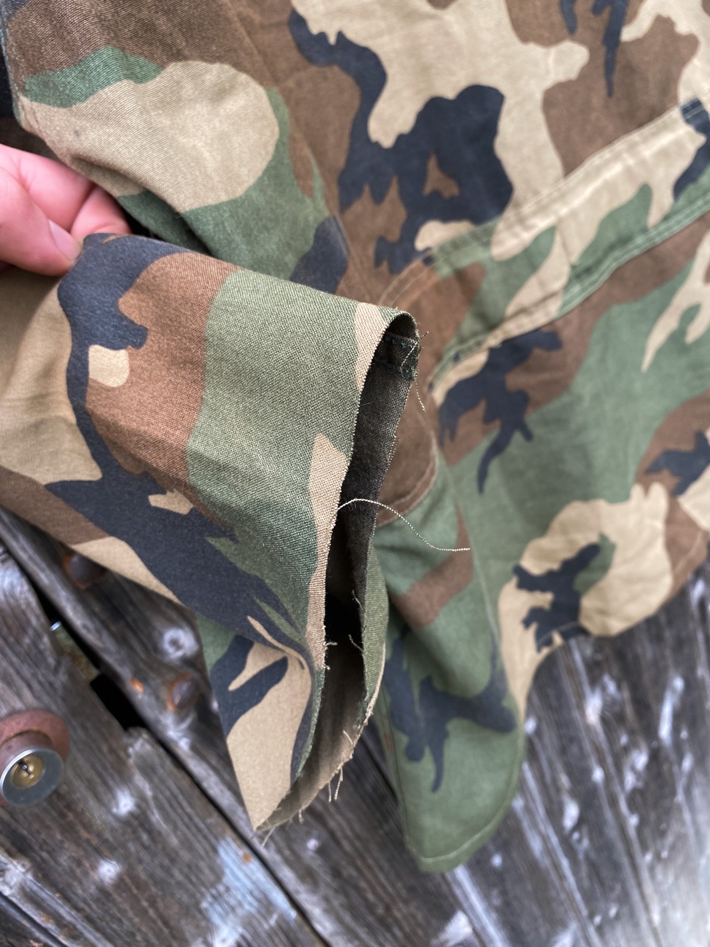 1990s US Army Field Jacket, Woodland Camo, Size L