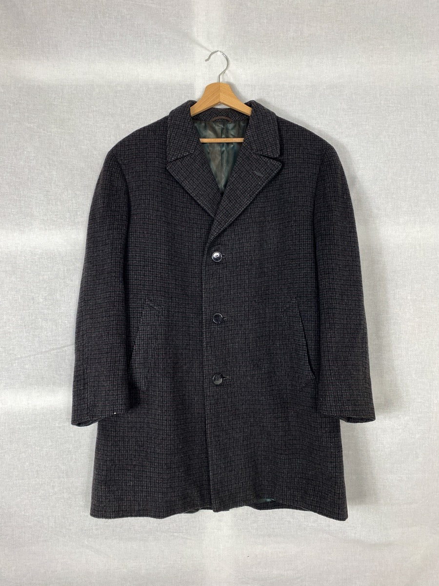 1970s Loden Long Coat, Camel Hair & Wool, Size XL