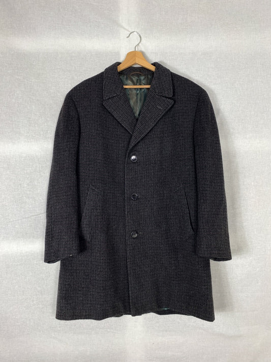 1970s Loden Long Coat, Camel Hair & Wool, Size XL
