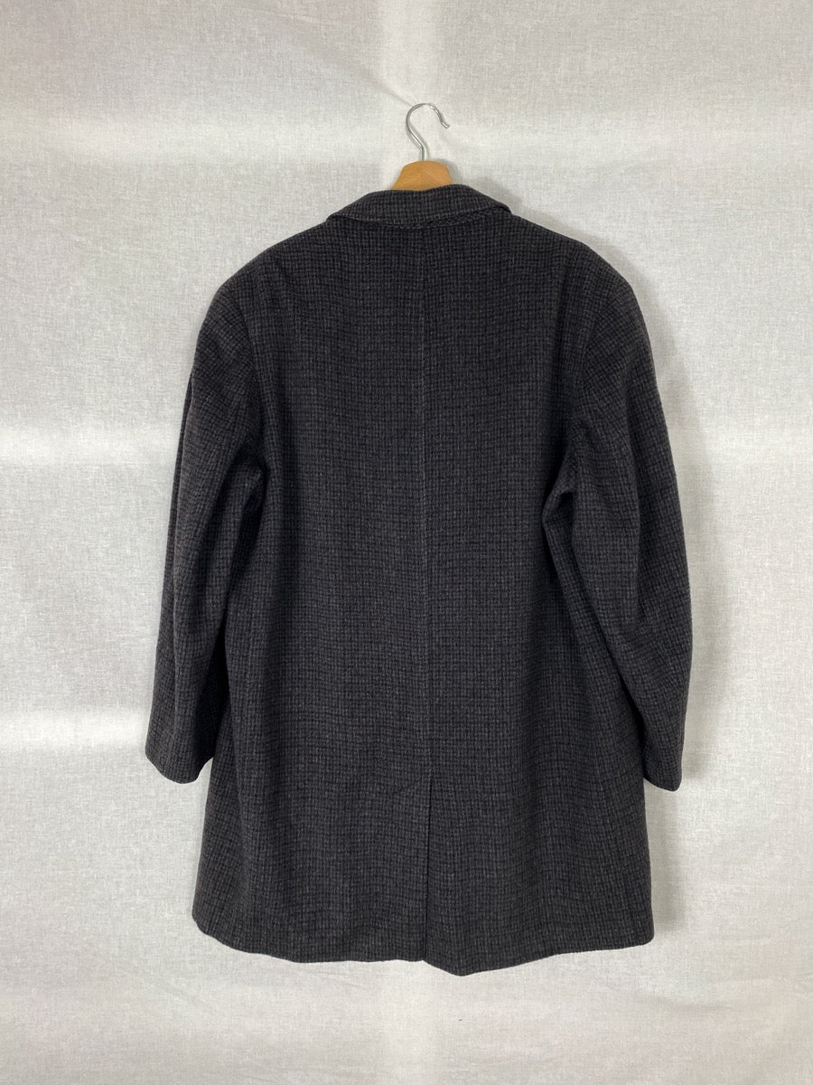 1970s Loden Long Coat, Camel Hair & Wool, Size XL