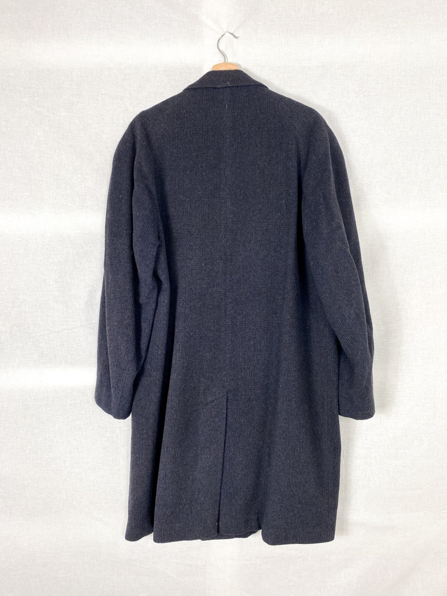 1980s Wool Long Coat, Overcoat, Size L/XL