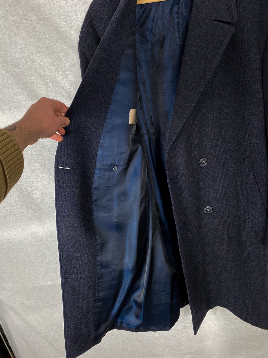 1980s Wool Long Coat, Overcoat, Size L/XL
