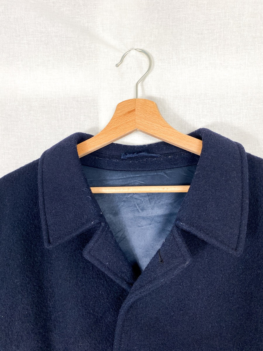 1980s Wool Long Coat, Overcoat, Size XXL