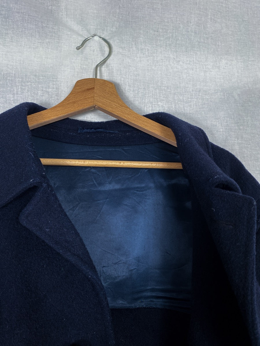 1980s Wool Long Coat, Overcoat, Size XXL