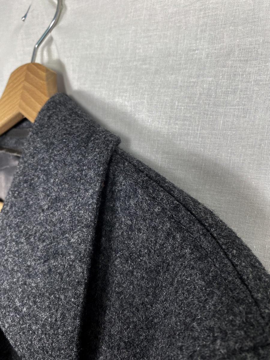 1980s Wool Long Coat, Overcoat, Size L