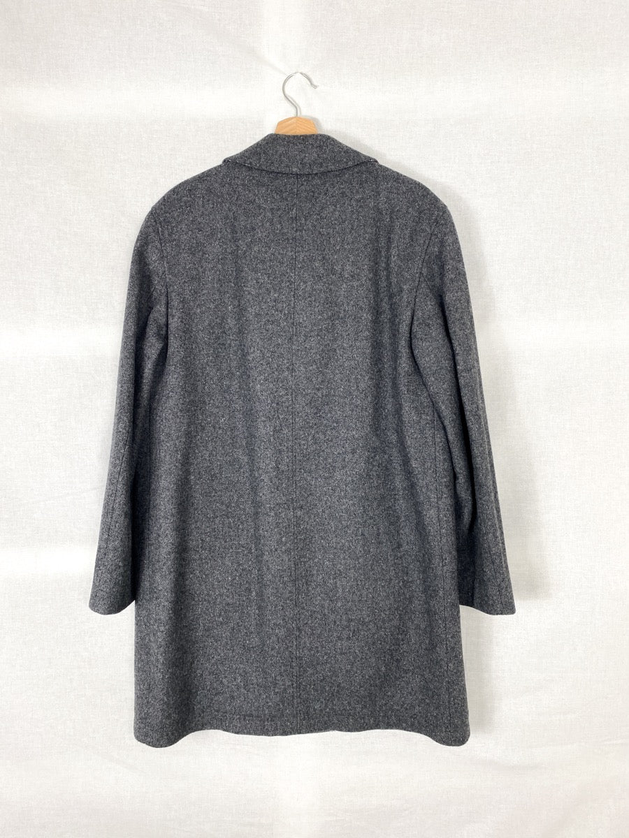 1980s Wool Long Coat, Overcoat, Size L