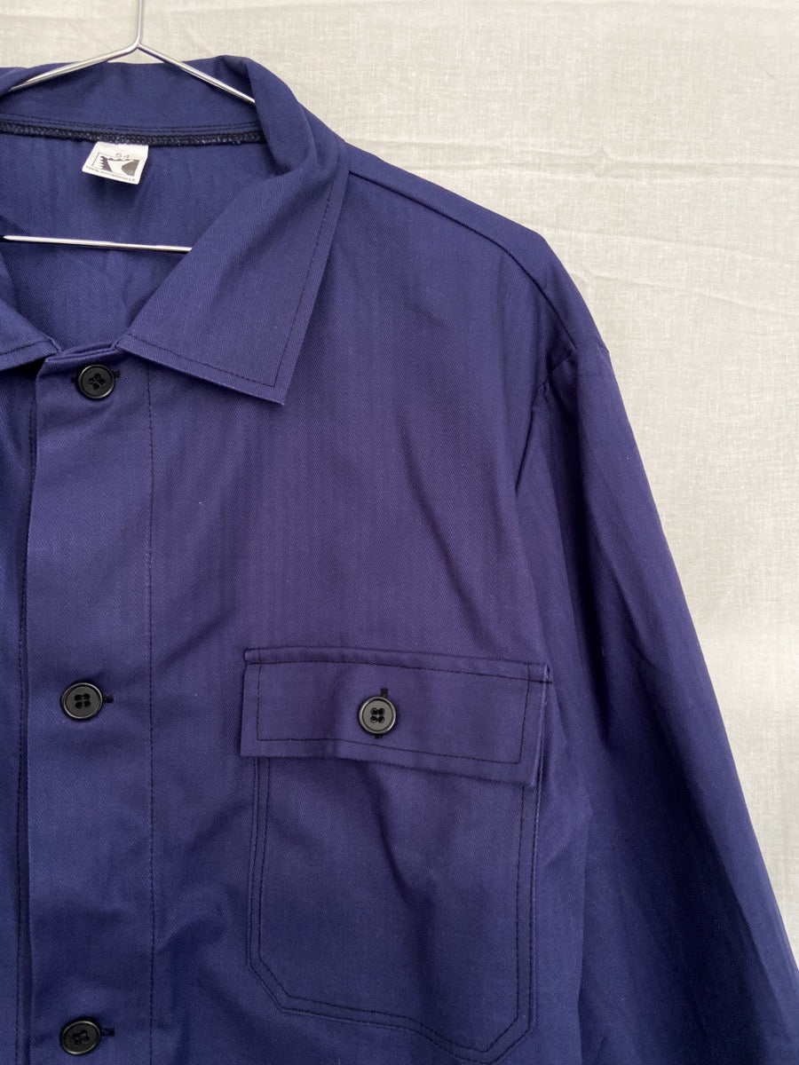 1970s Blue German Work Jacket, Deadstock, Size XL/XXL