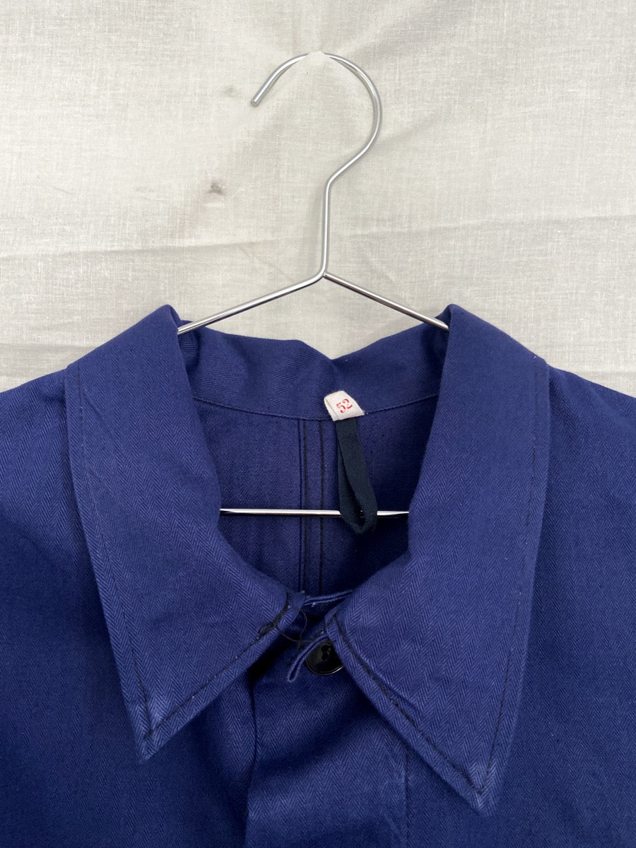1970s Blue German Work Jacket, Deadstock & HBT, Size L/XL