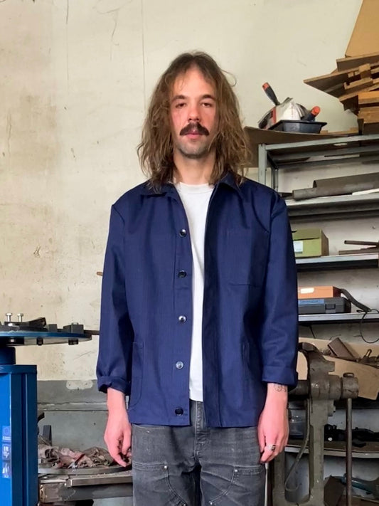 1970s Blue German Work Jacket, Deadstock and HBT, Size L & XL