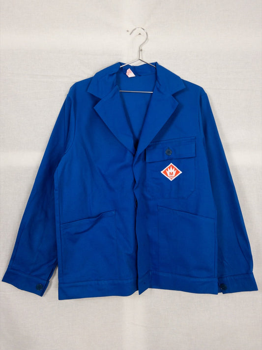 1980s Blue German Work Jacket, Deadstock & Embroidered, Size L
