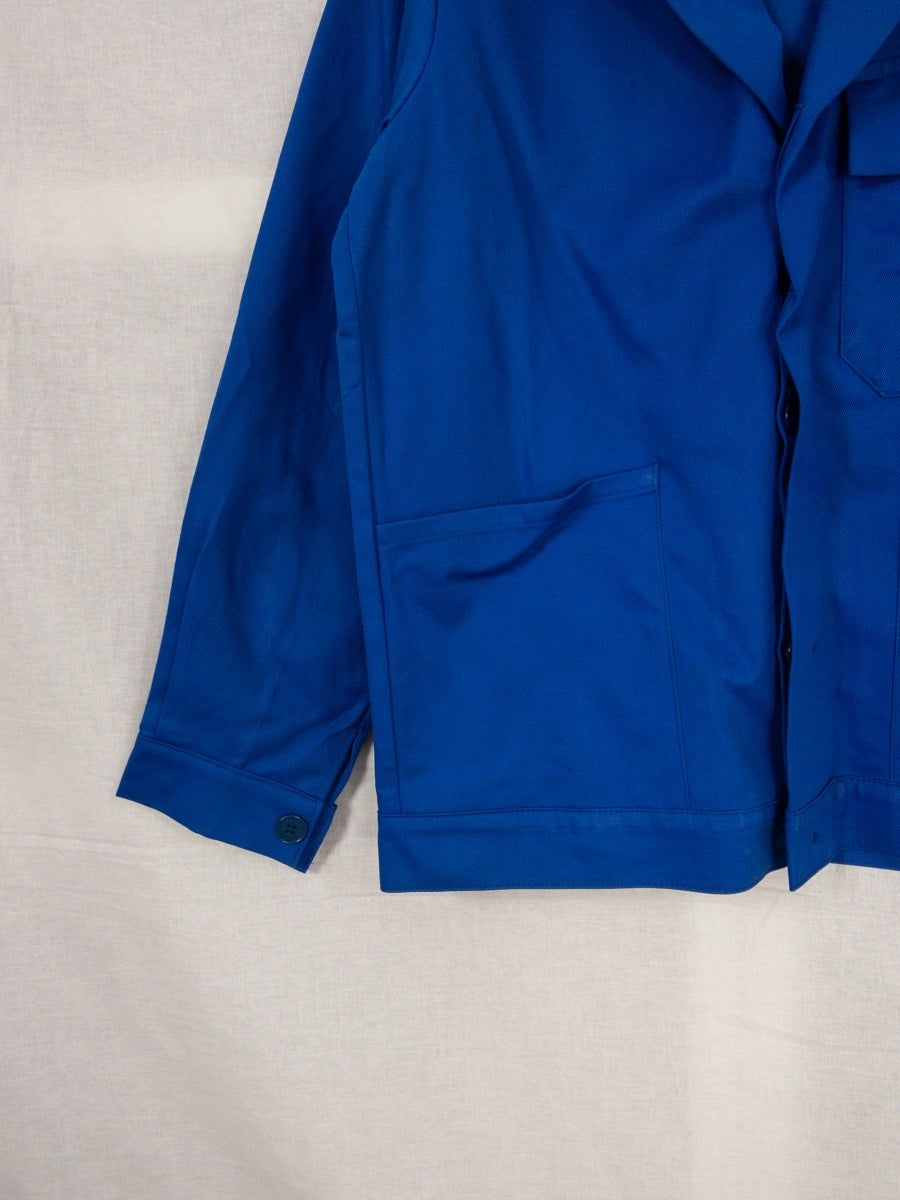 1980s Blue German Work Jacket, Deadstock & Embroidered, Size L