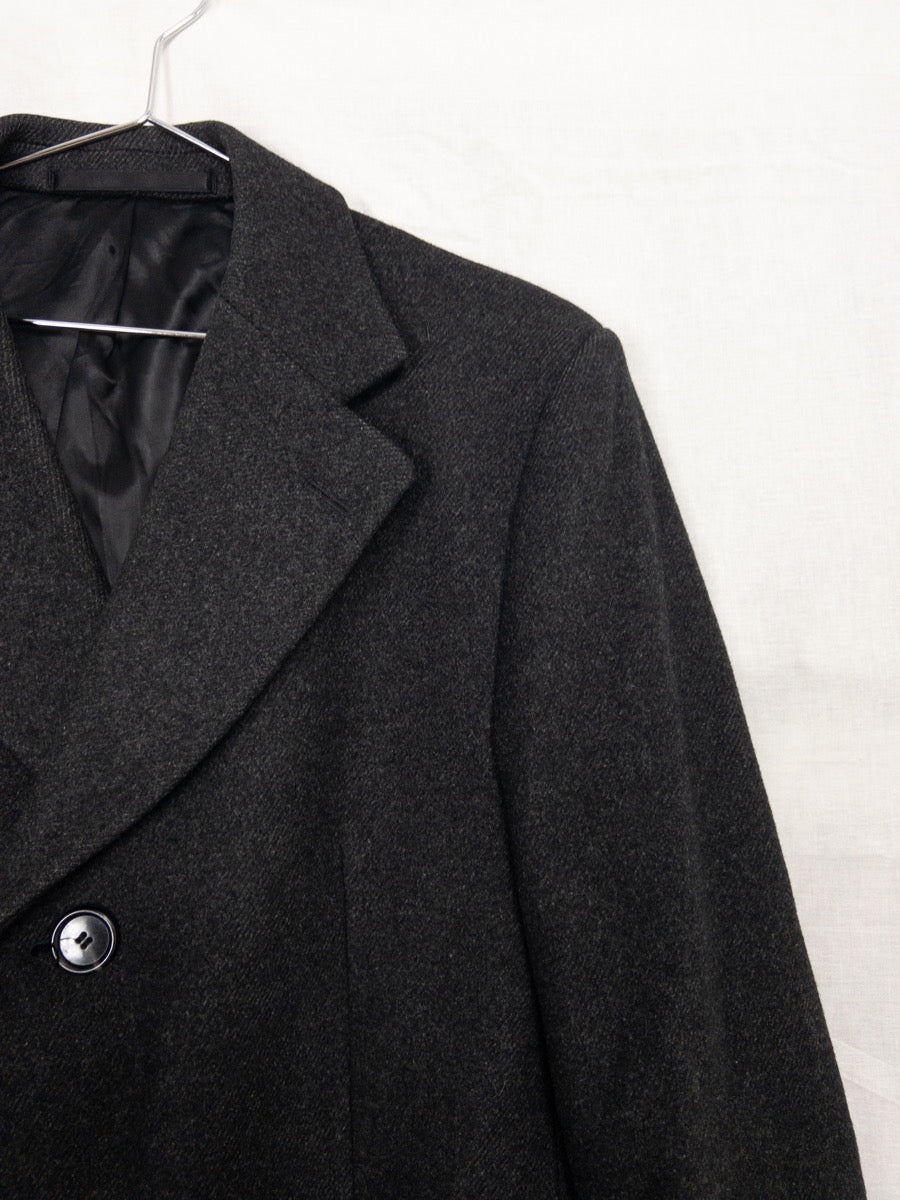 1980s Wool Long Coat, Overcoat, Size M