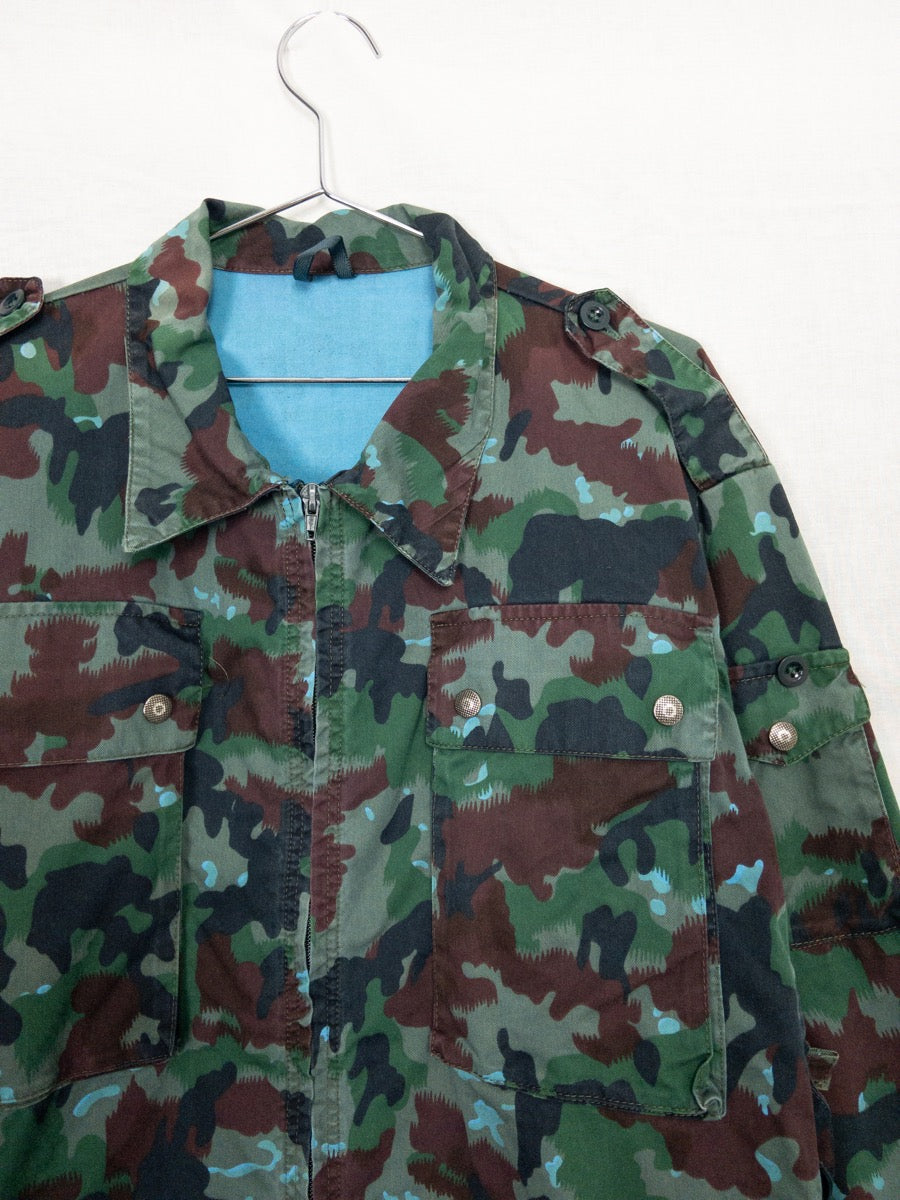 1990s Swiss Army Camo Jacket, Size XL