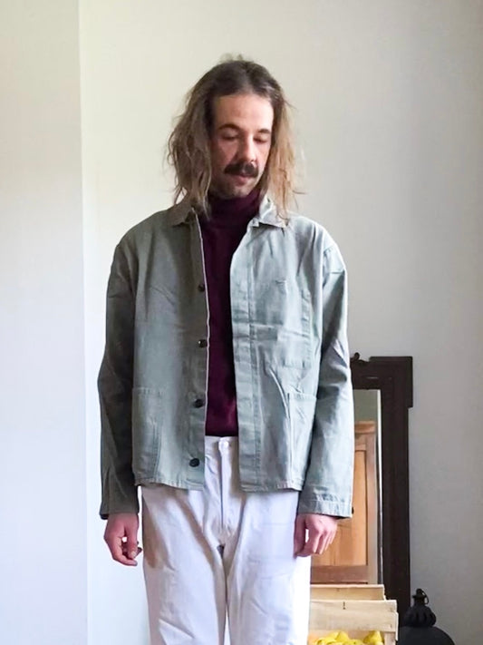 1970s German Work Jacket, HBT, Size L/XL