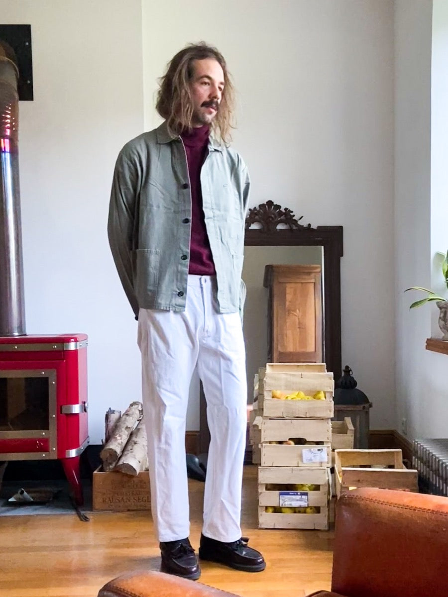 1970s German Work Jacket, HBT, Size L/XL
