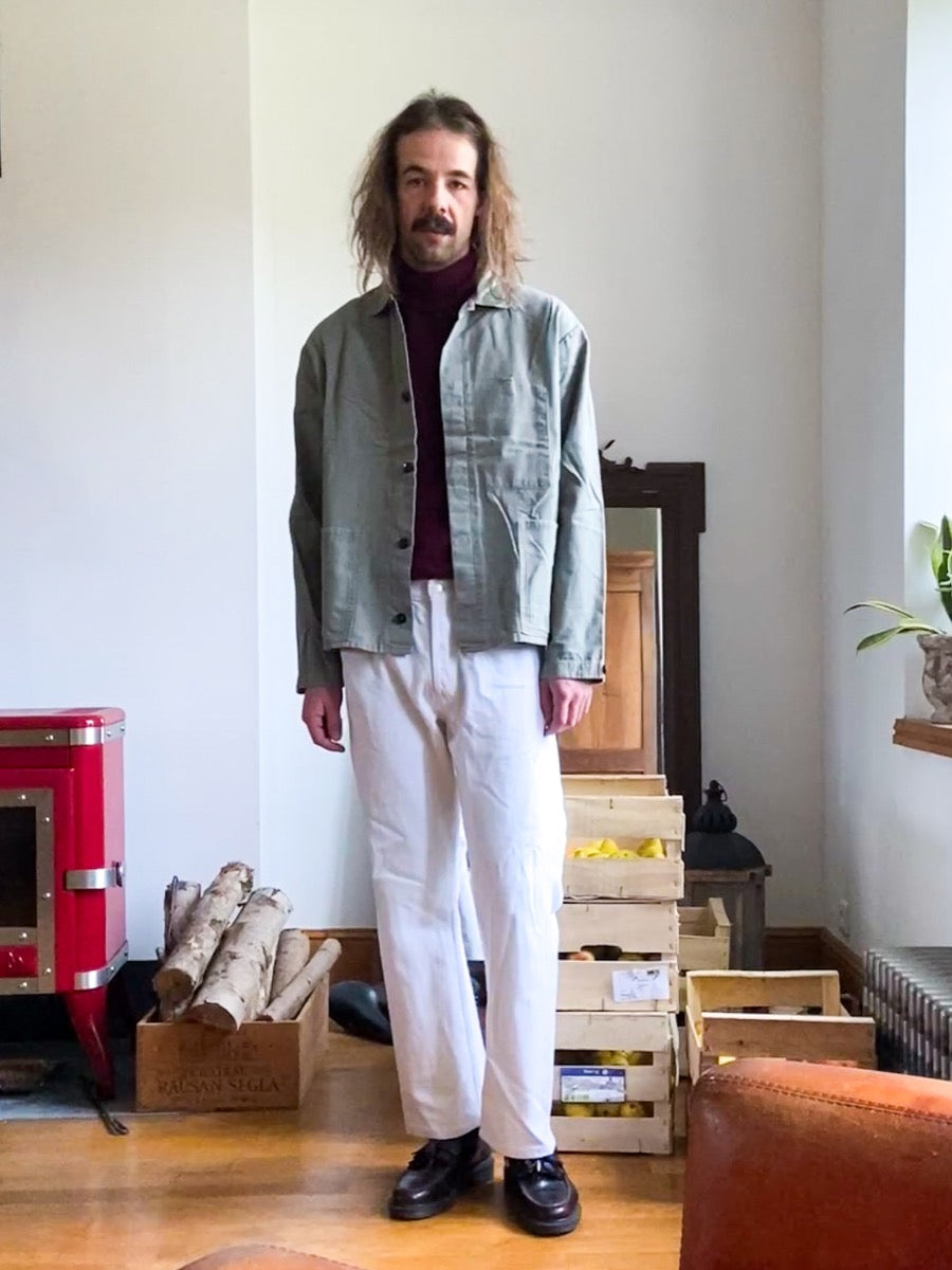 1970s German Work Jacket, HBT, Size L/XL