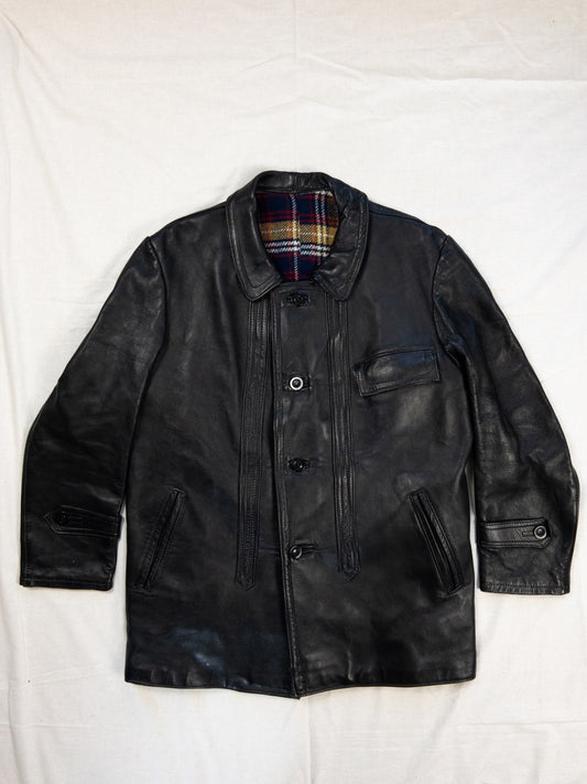 1960s «Le Corbusier» Brown Leather Jacket, Size L/XL