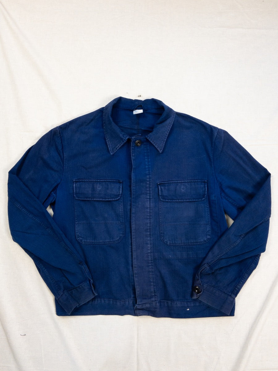 1970s Blue HBT German Work Jacket, Size XL