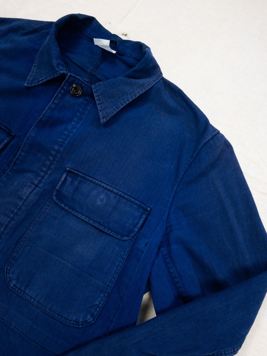 1970s Blue HBT German Work Jacket, Size XL