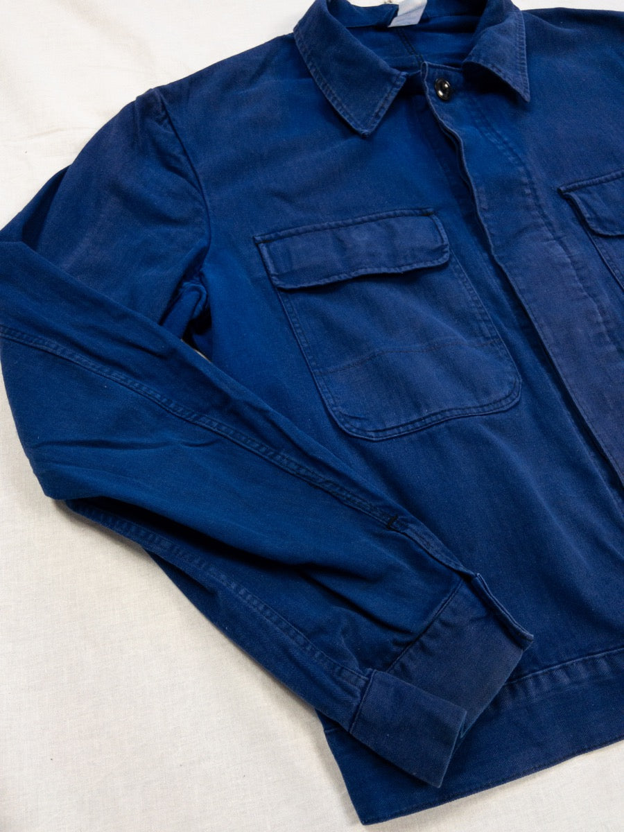 1970s Blue HBT German Work Jacket, Size XL