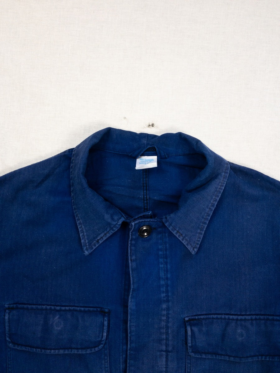 1970s Blue HBT German Work Jacket, Size XL