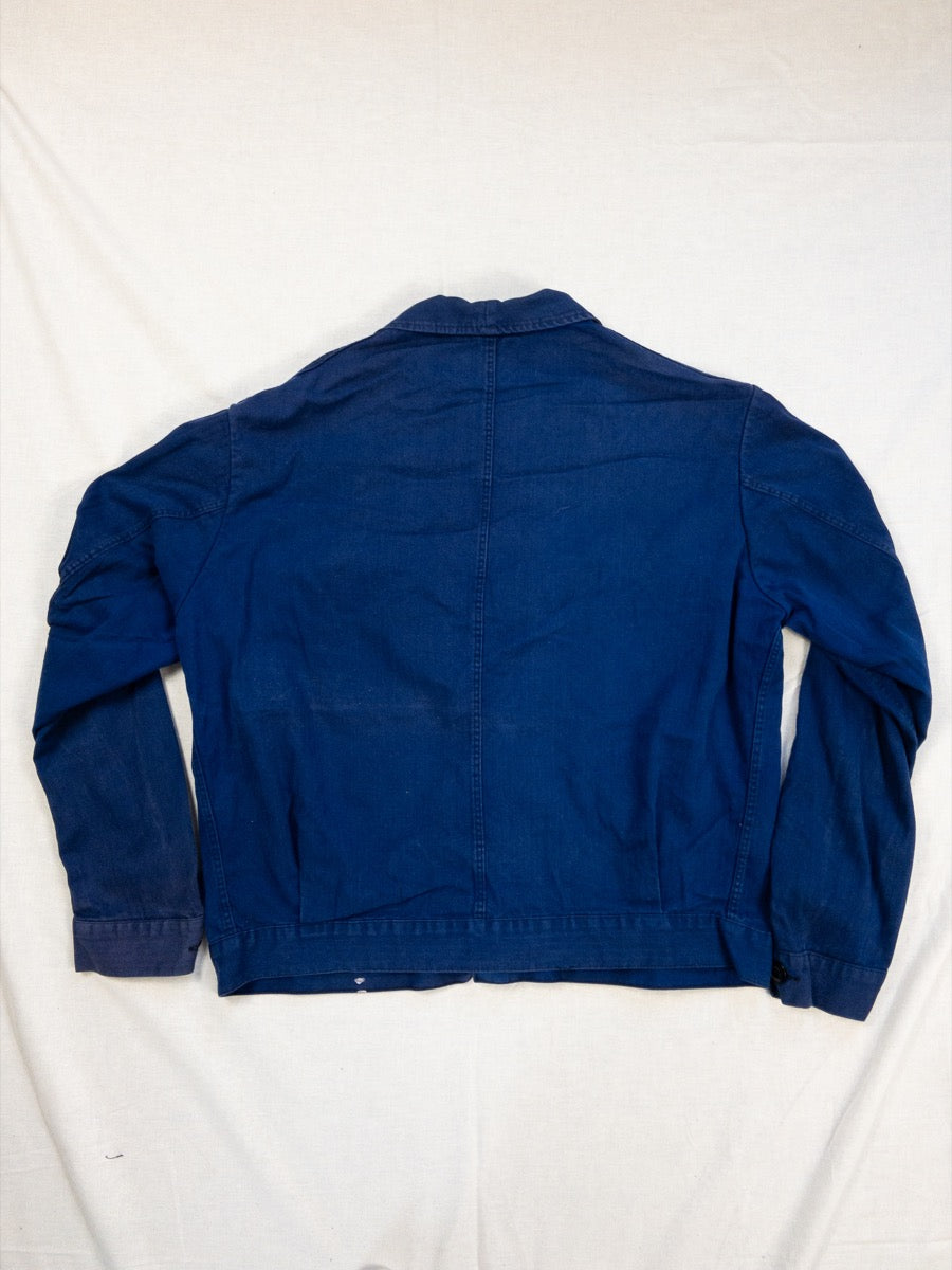 1970s Blue HBT German Work Jacket, Size XL