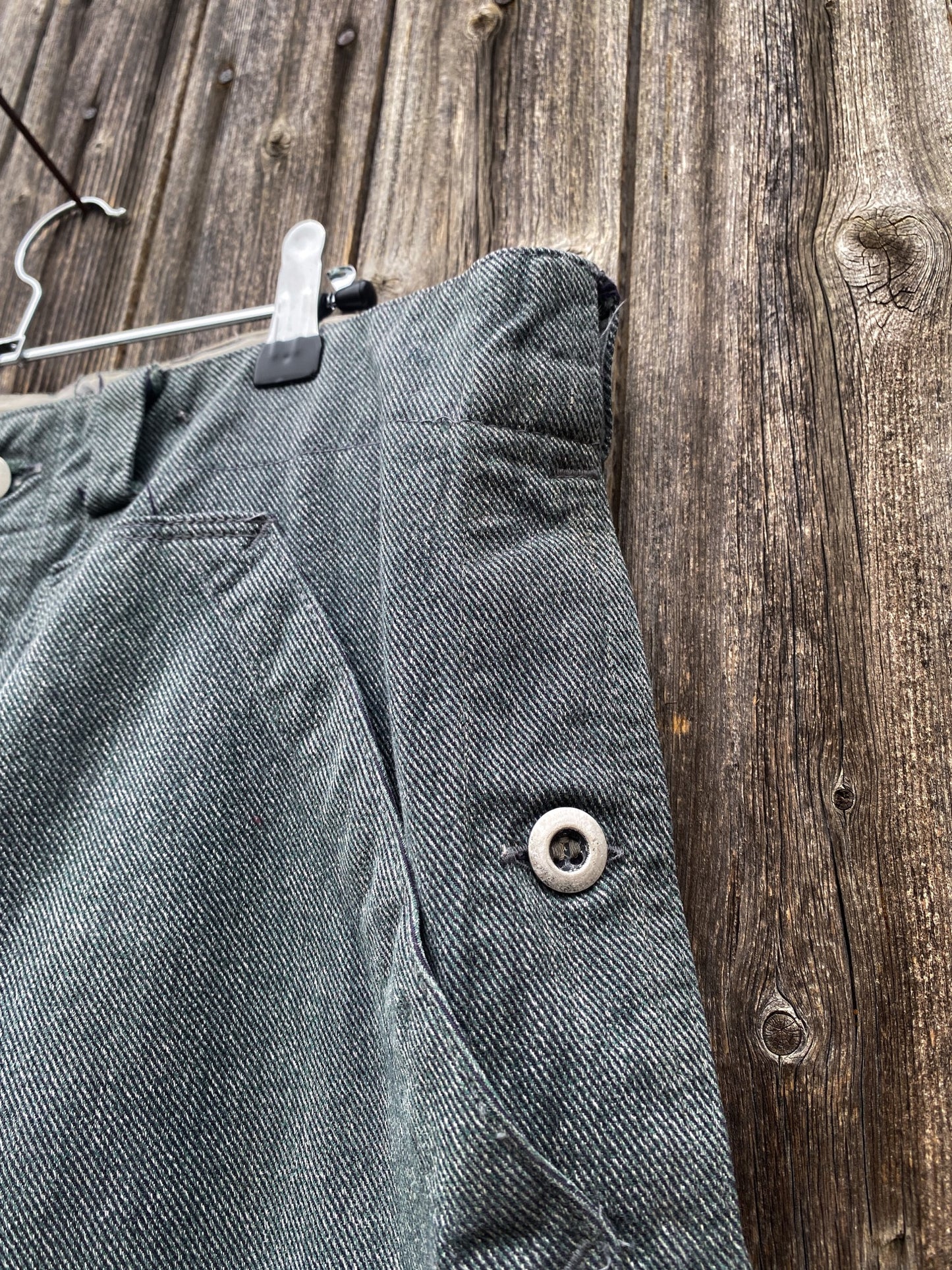 1960s Swiss Prison Army Denim Work Pants, Size XL to 4XL