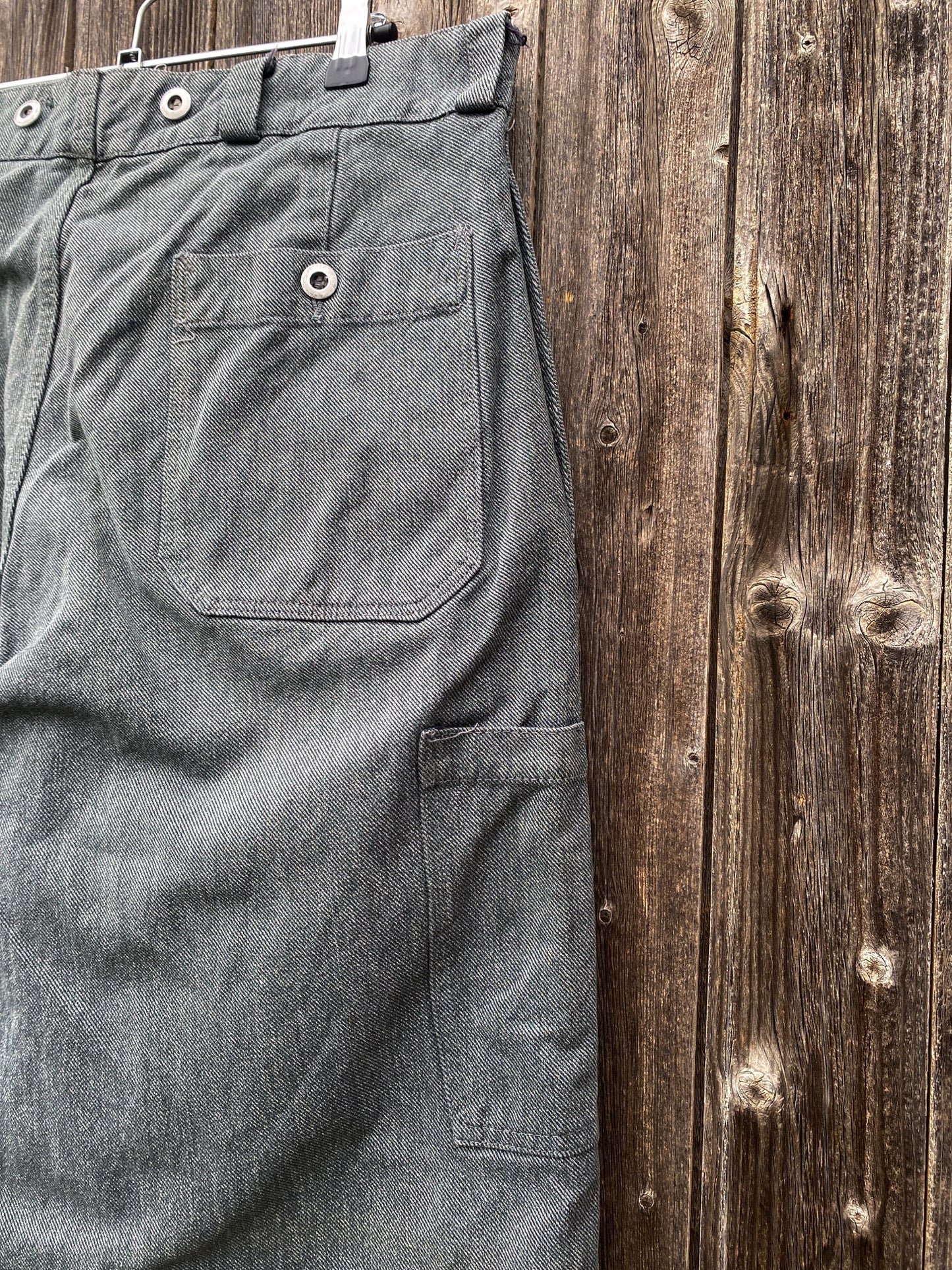 1960s Swiss Prison Army Denim Work Pants, Size XL to 4XL