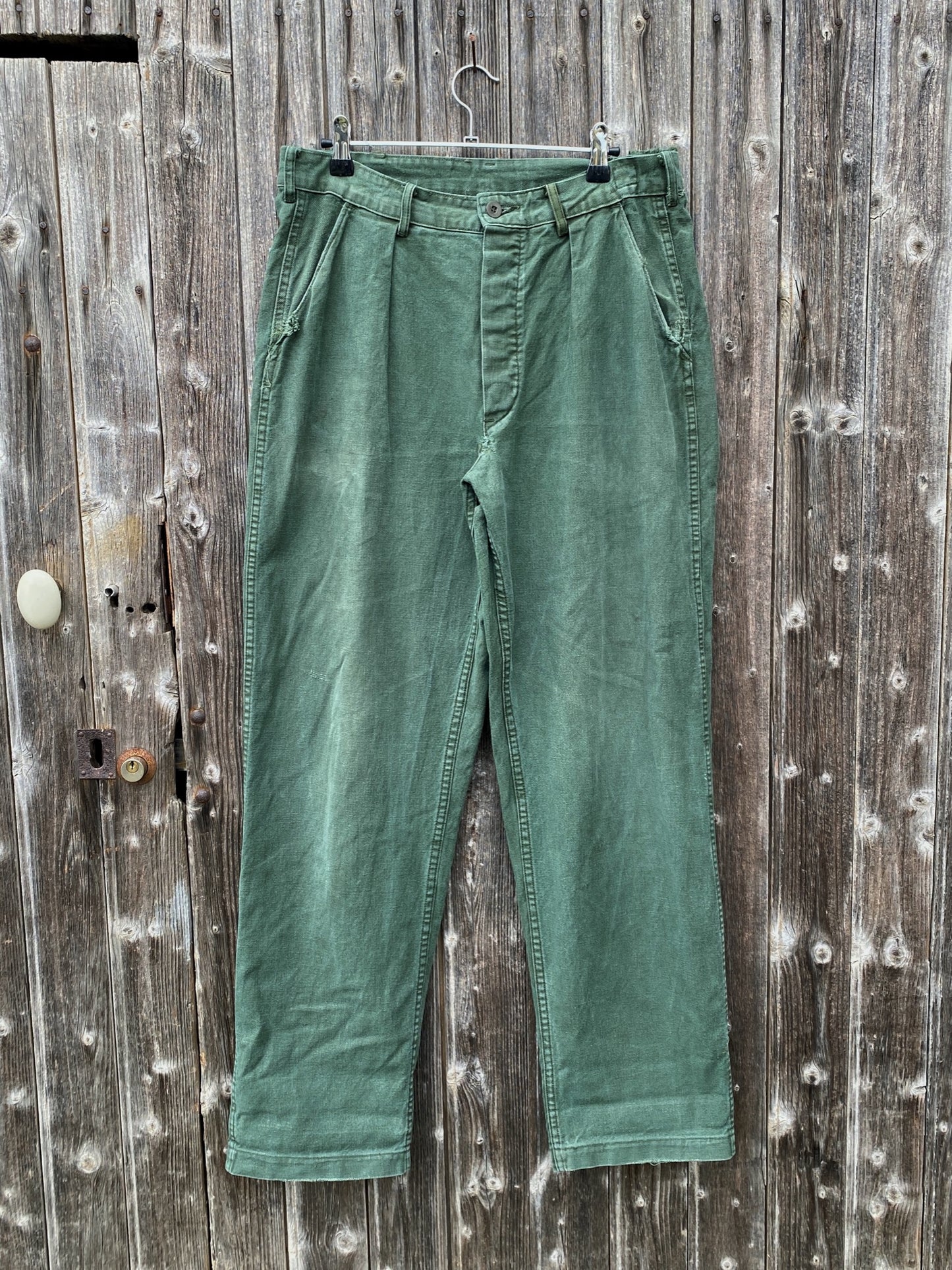 1960s Swedish Green Pleated Pants, Size XXS to 2XL