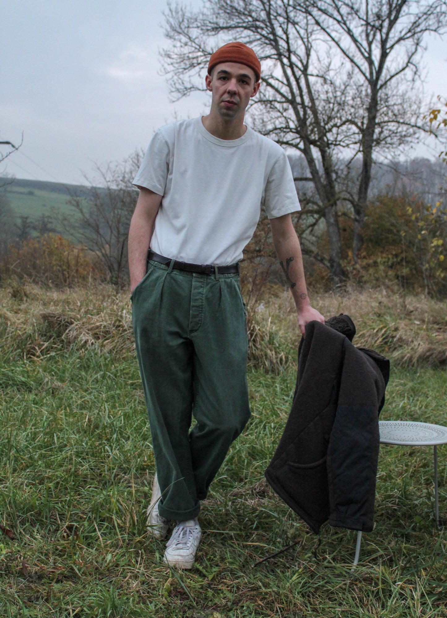1960s Swedish Green Pleated Pants, Size XXS to 2XL