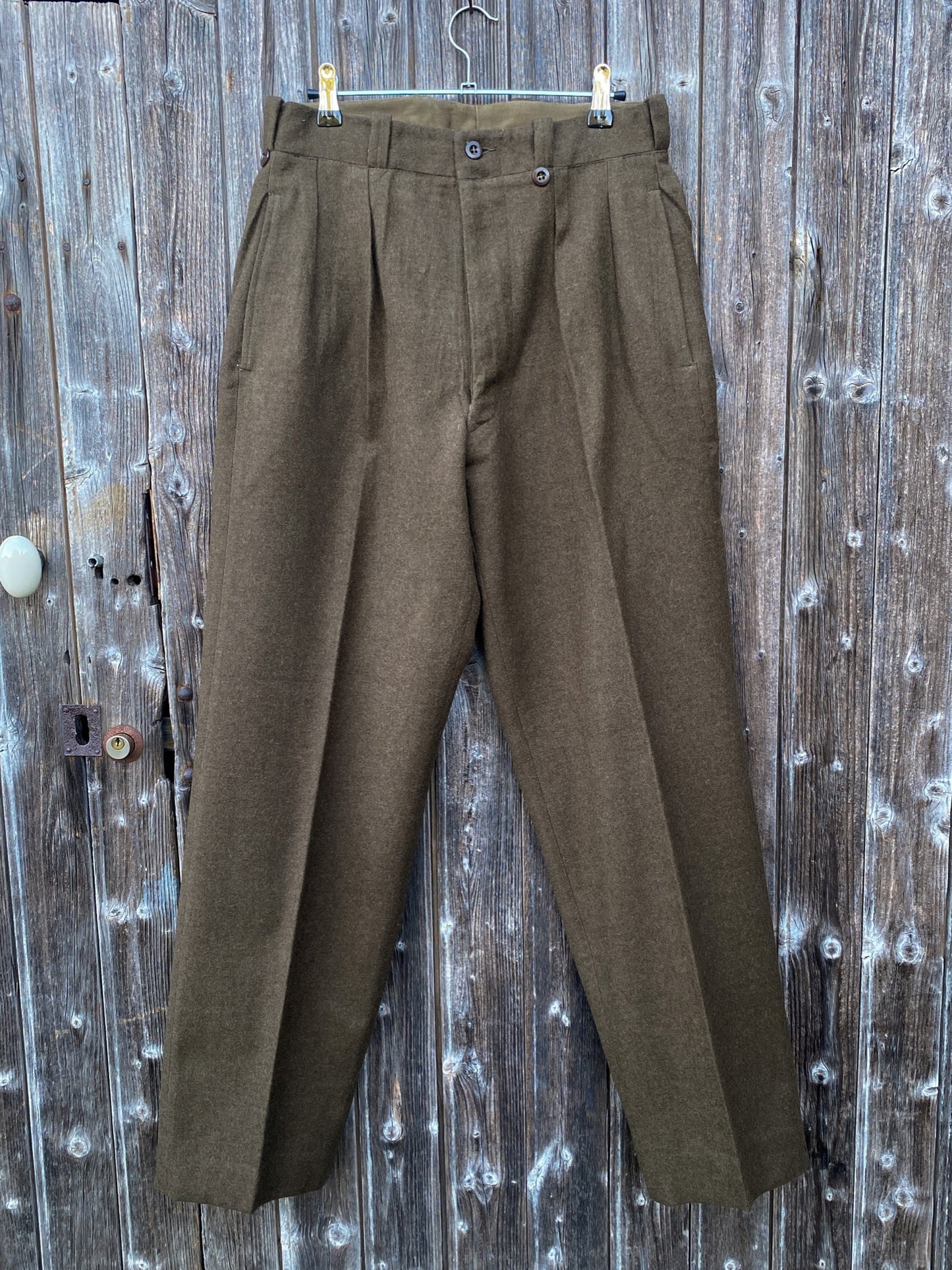 1960s M52 Pleated Wool Pants, French Army, Size S
