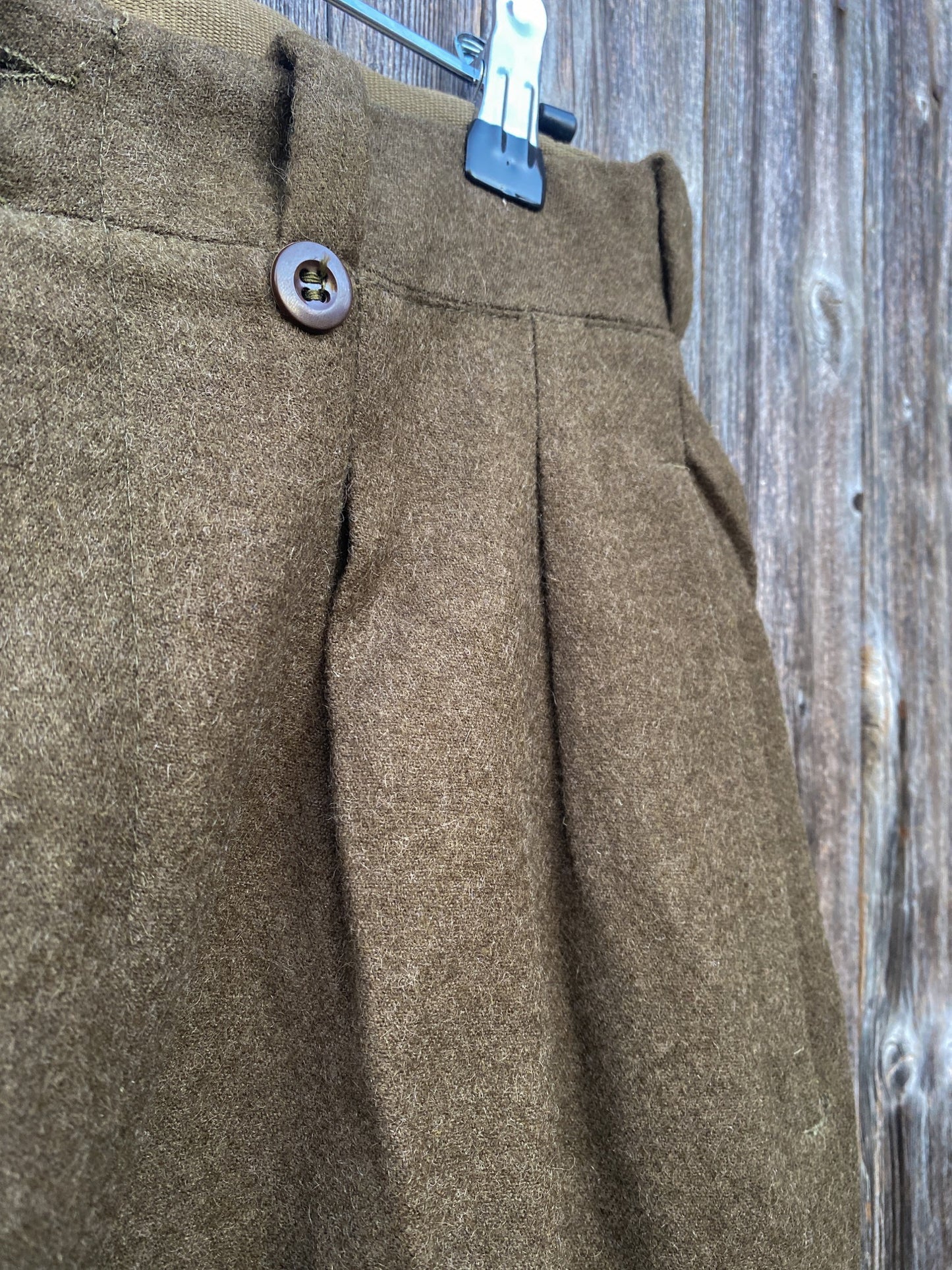 1960s M52 Pleated Wool Pants, French Army, Size S