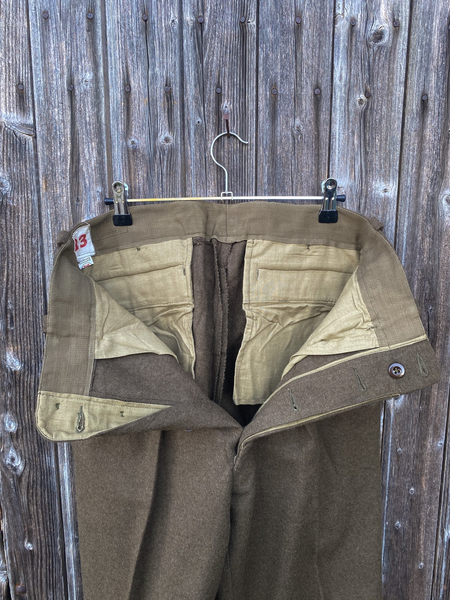 1960s M52 Pleated Wool Pants, French Army, Size S