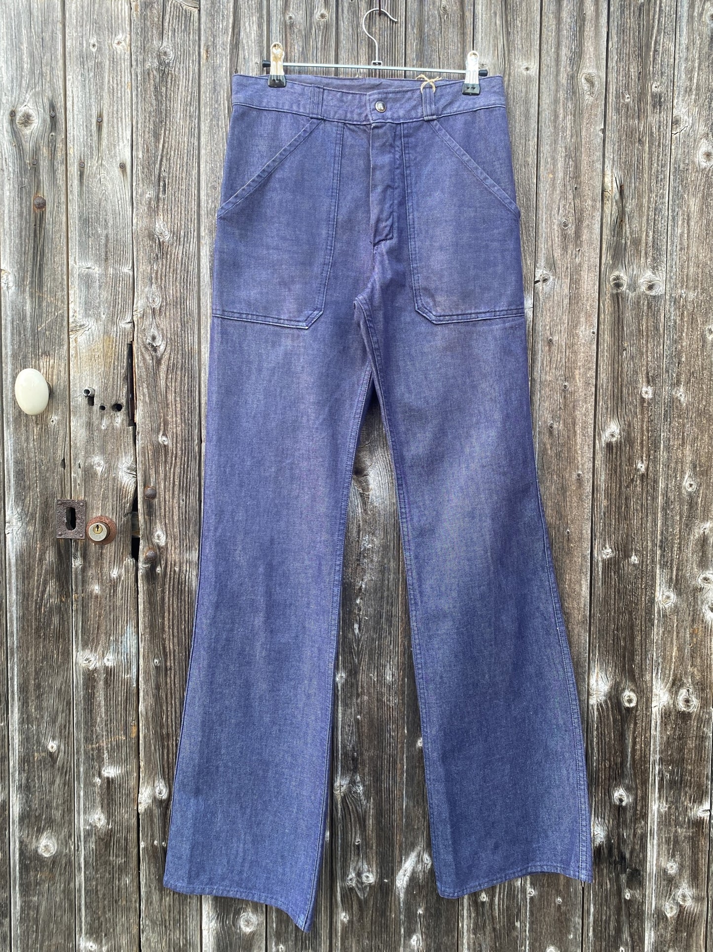 1970s French Marine Denim Pants, Size XS