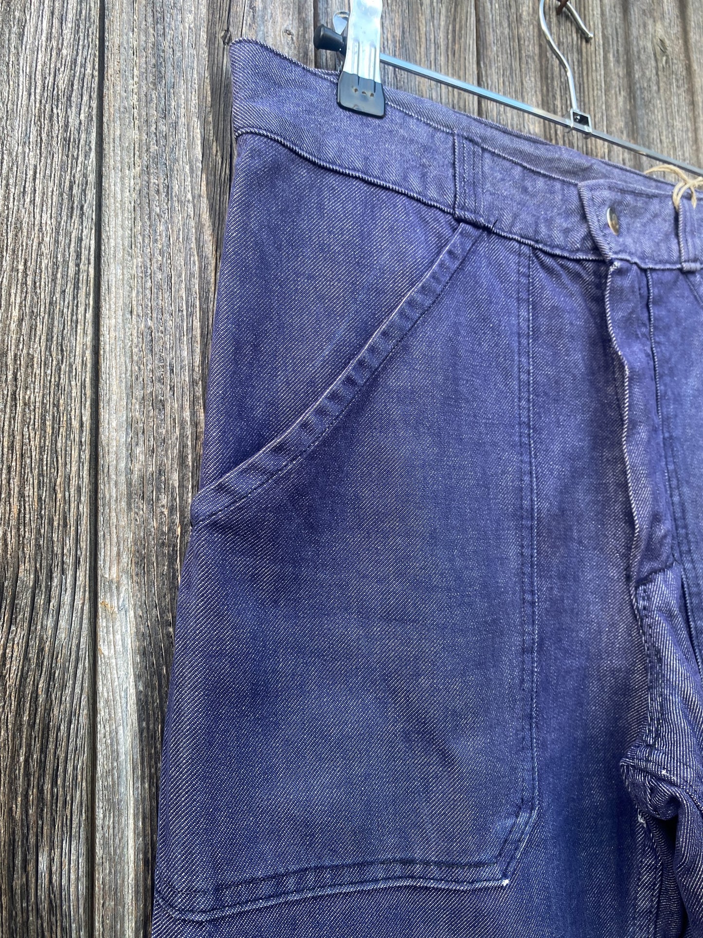 1970s French Marine Denim Pants, Size XS