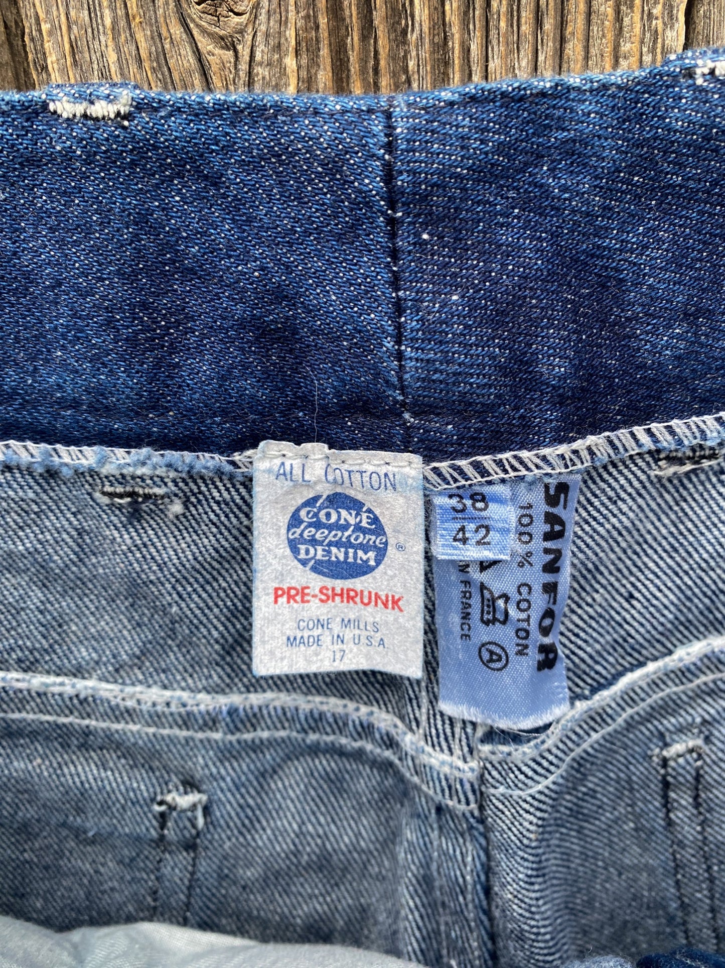 1970s « Cone Mills Denim » French Cowboy Jeans, Deadstock, Size XS/S