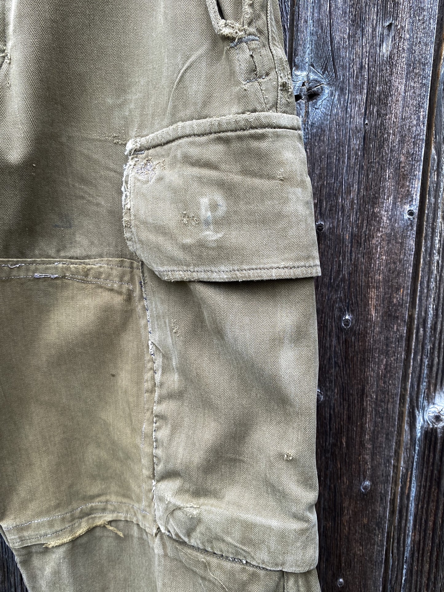 1950s French Army M47 HBT Cargo Pants, Size XS