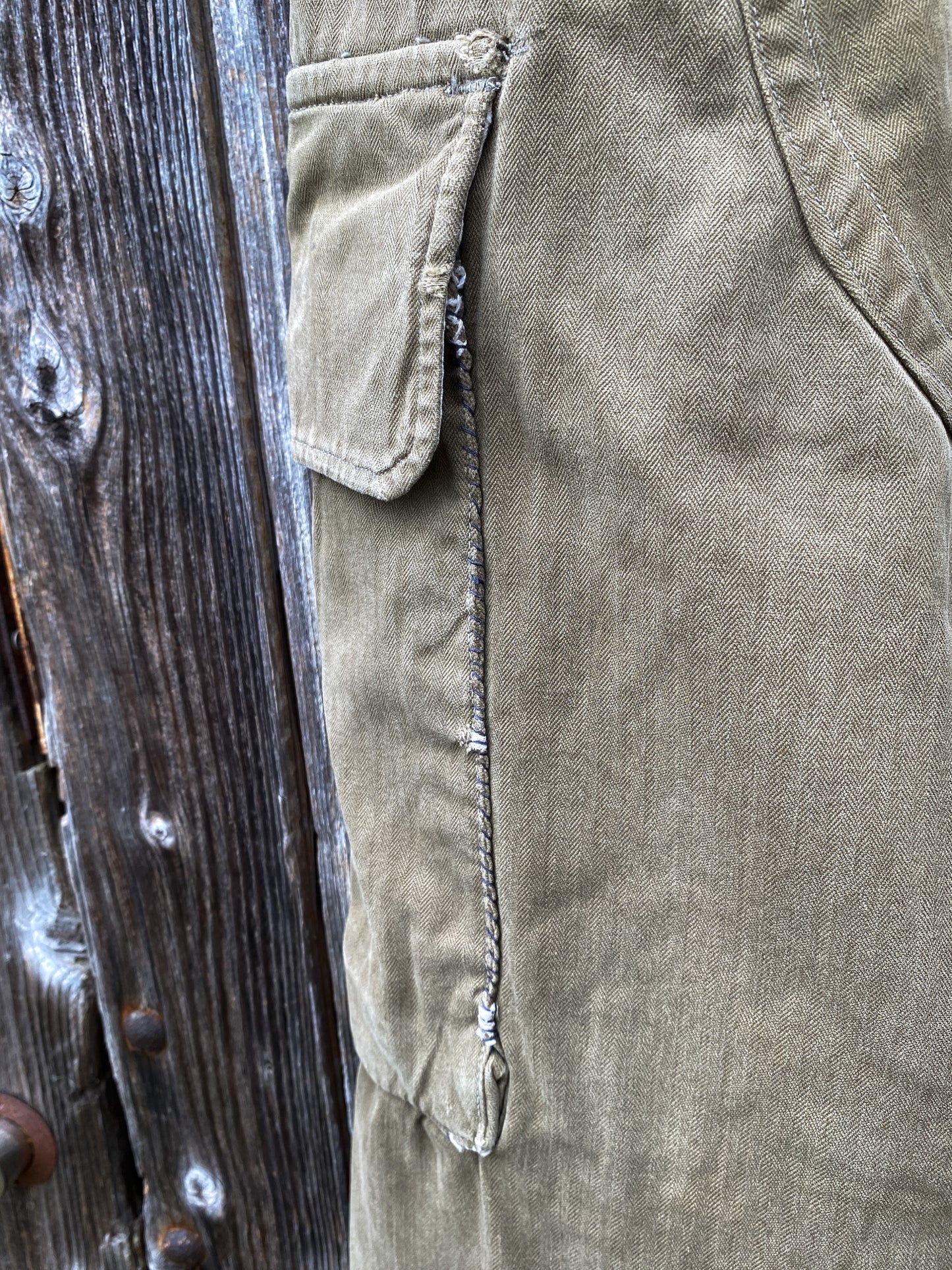 1950s French Army M47 HBT Cargo Pants, Size XS