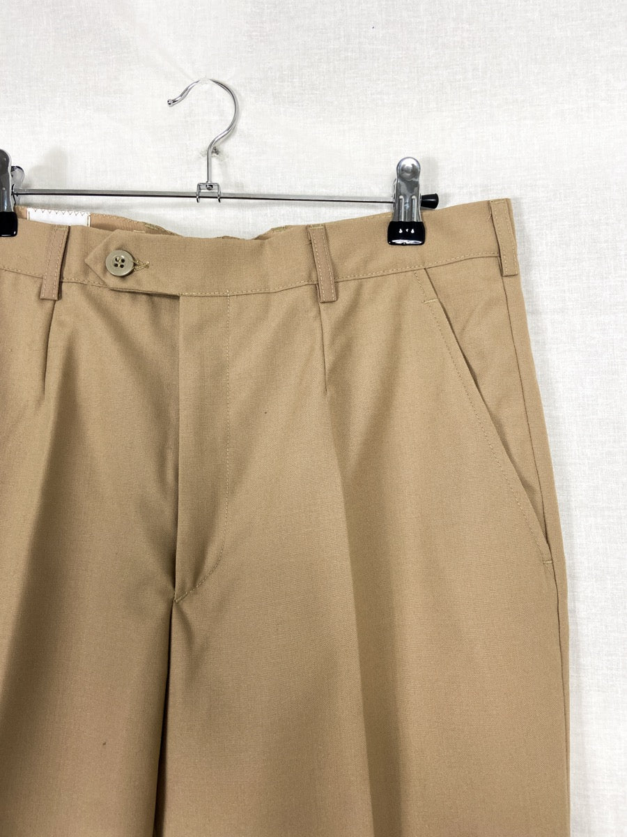 1980s French Army Pleated Pants, Size XXS to M