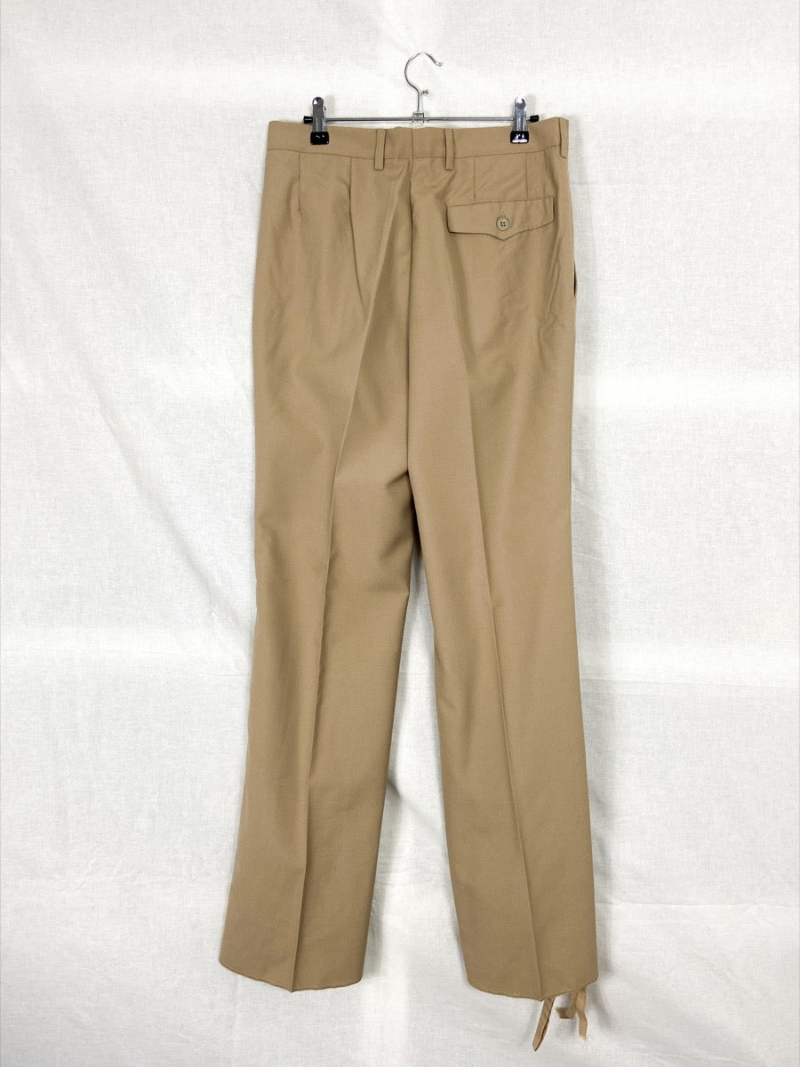 1980s French Army Pleated Pants, Size XXS to M