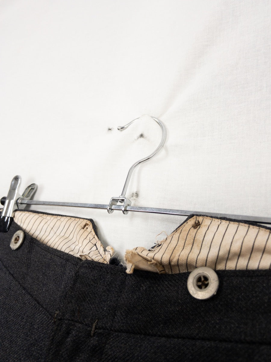 1950s Wool French Work Pants, Cinch Back, Size S