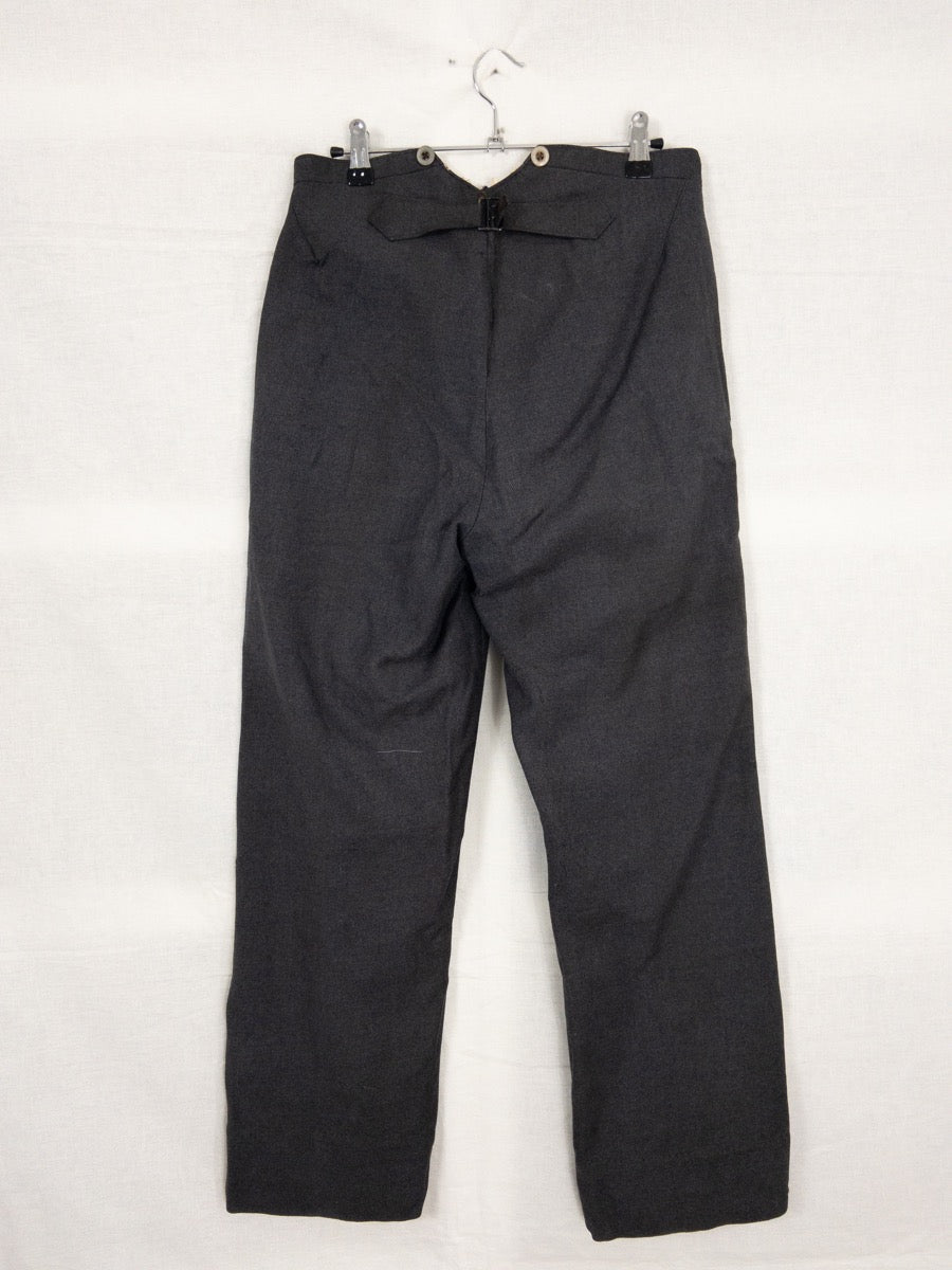 1950s Wool French Work Pants, Cinch Back, Size S