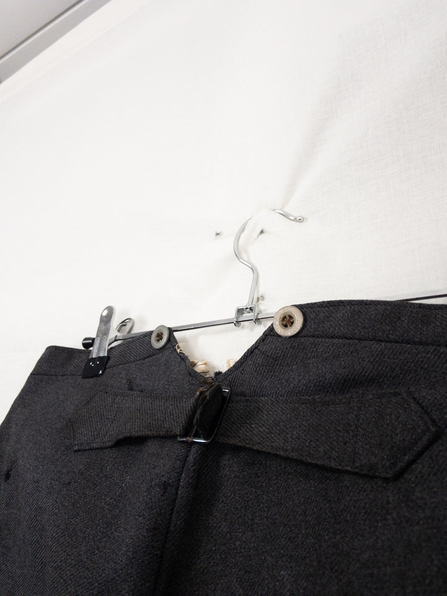 1950s Wool French Work Pants, Cinch Back, Size S