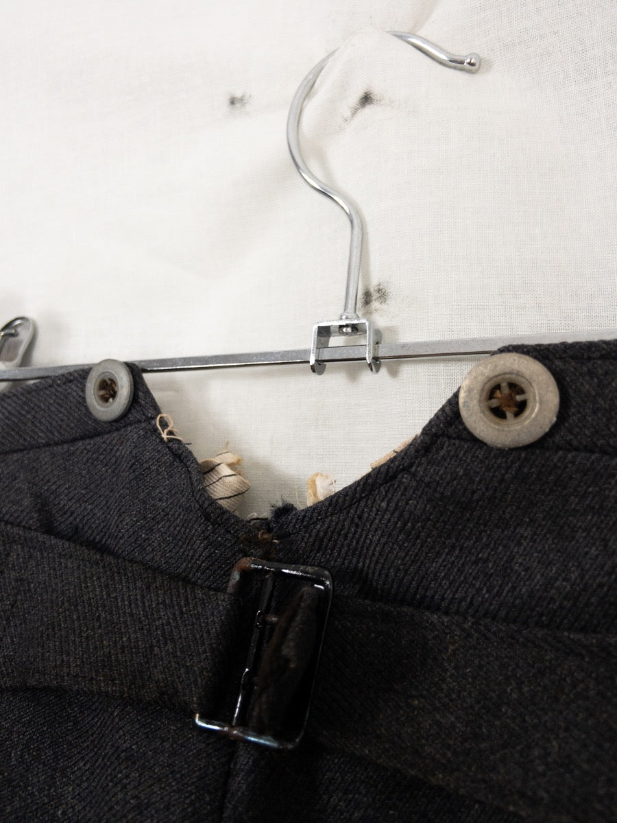 1950s Wool French Work Pants, Cinch Back, Size S