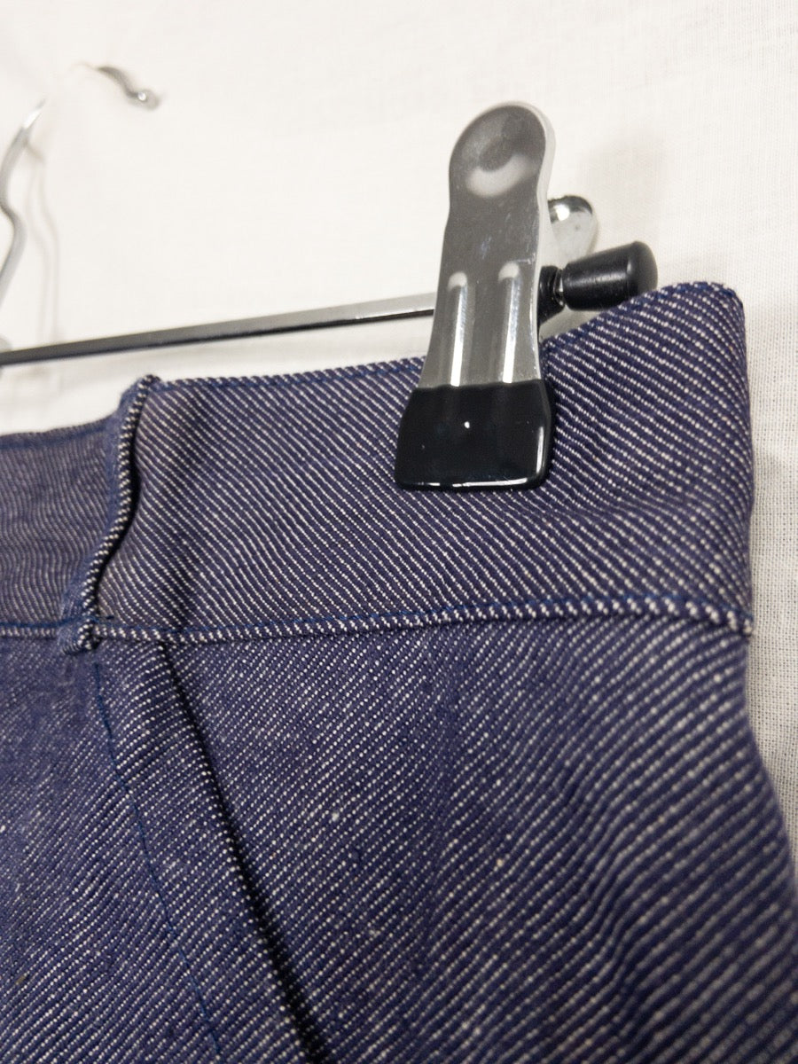 1960s French Navy Denim Shorts, Deadstock, Size XS