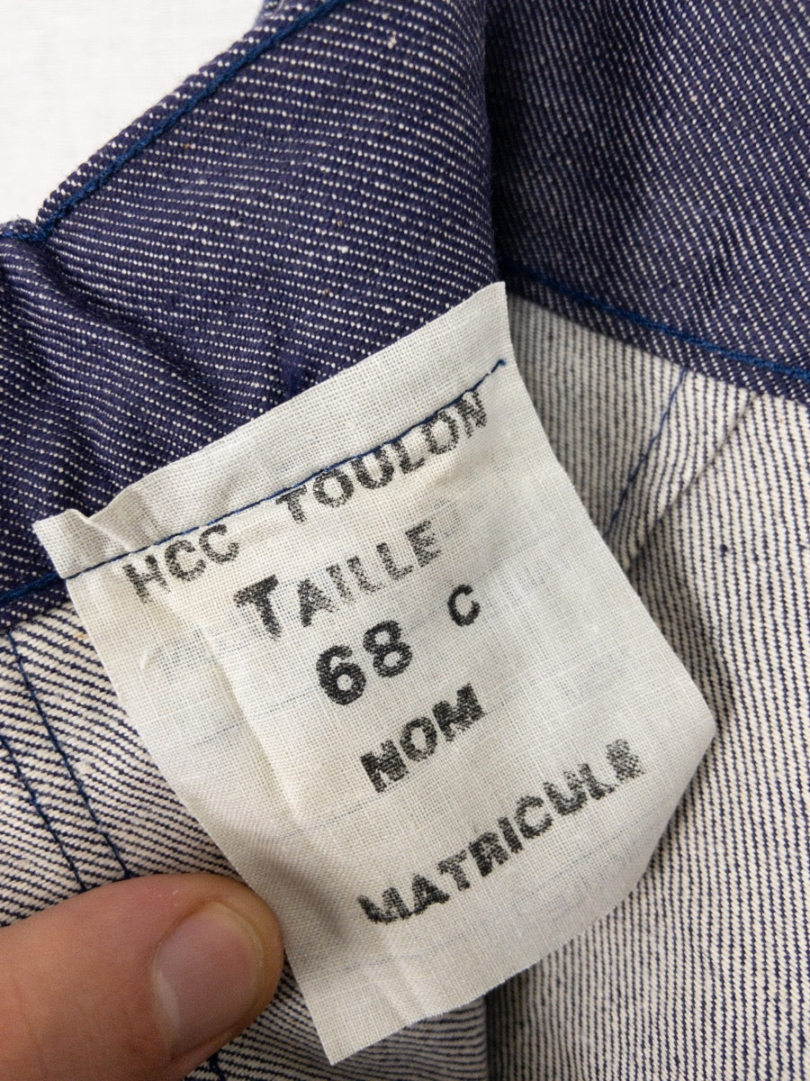 1960s French Navy Denim Shorts, Deadstock, Size XS