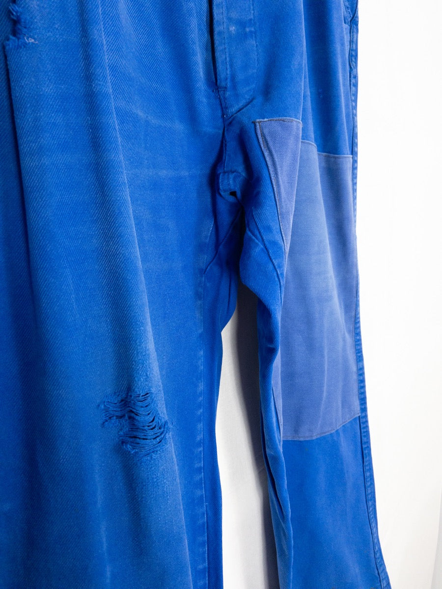 1970s French Blue Work Pants, Size 2XL