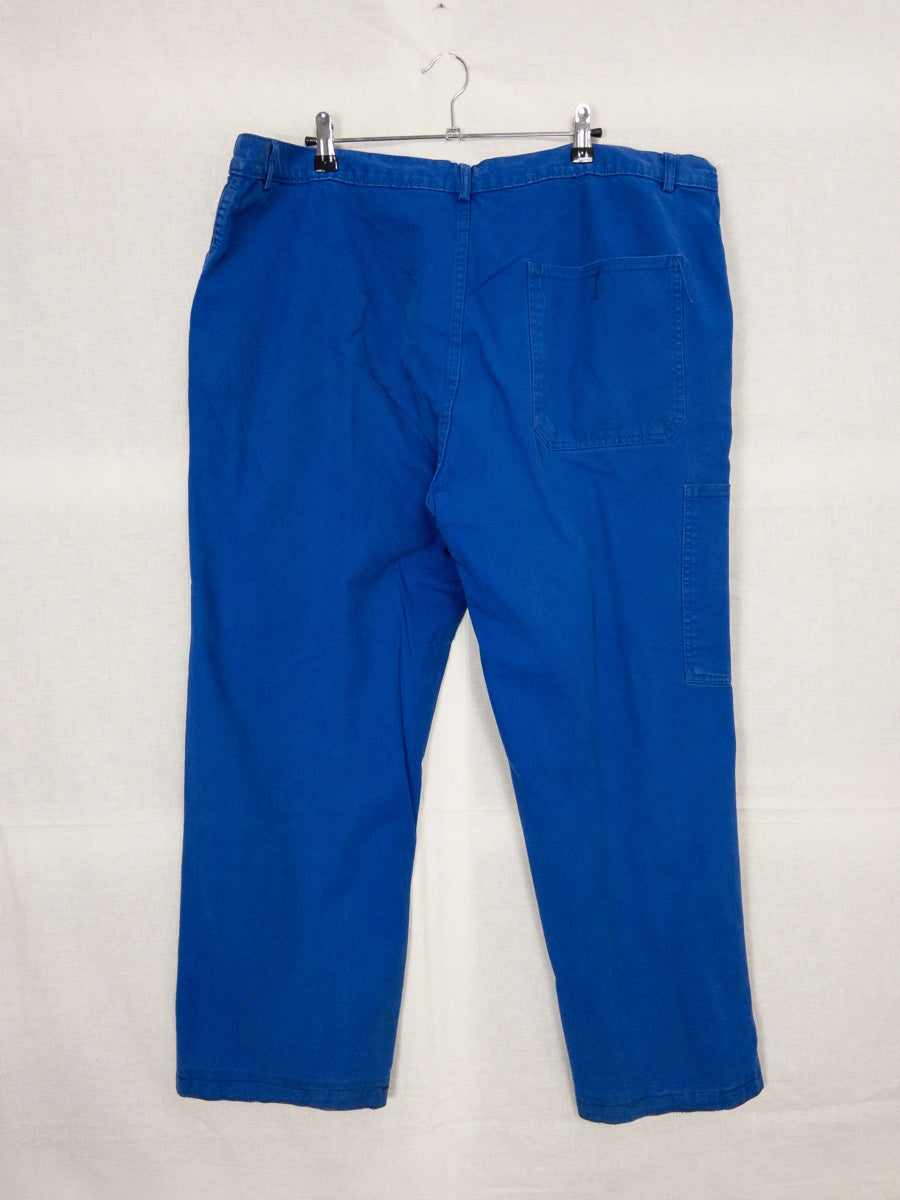 1970s French Blue Work Pants, Size 2XL