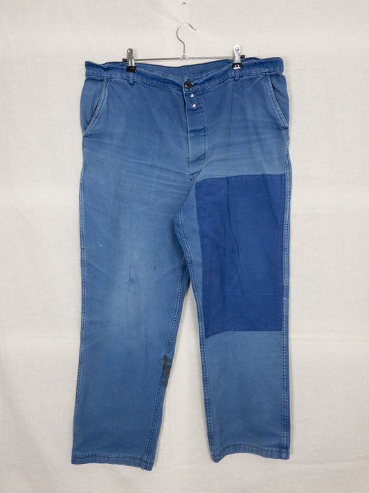 1970s French Blue Work Pants, Size XL