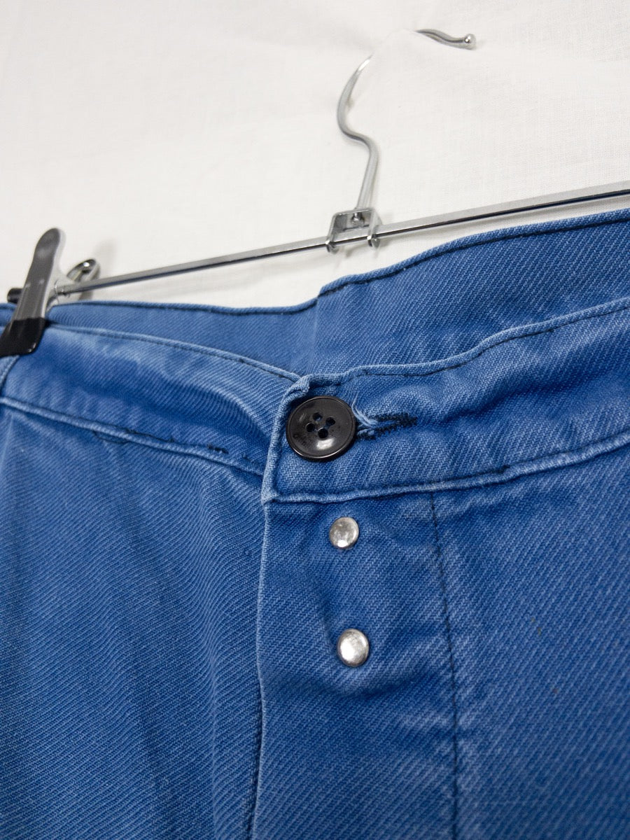 1970s French Blue Work Pants, Size XL